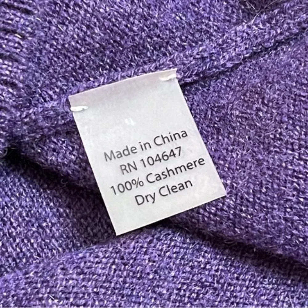 Kinross Cashmere Knit Vest Womens Medium Cashmere Half Zip Winter Purple Jacket - Picture 11 of 11